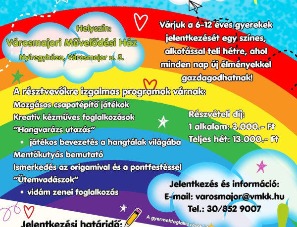 Kreatív nyár várja a gyerekeket a Városmajorban