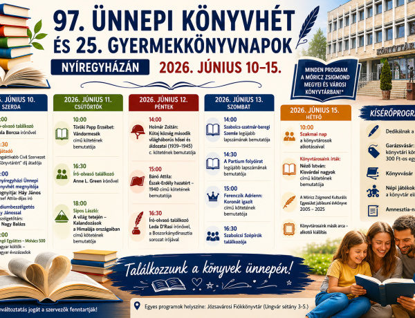Könyvbemutatók, író-olvasó találkozók és kulturális programok várják az érdeklődőket a 97. Ünnepi Könyvhéten