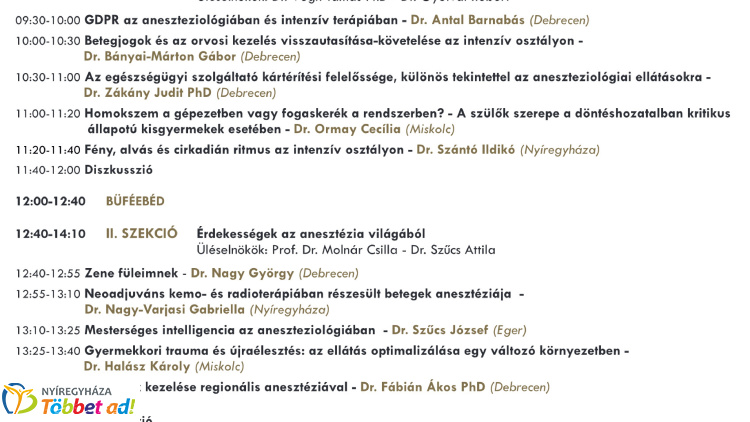 Tudományos ülést tart a MAITT az aneszteziológia és intenzív terápia kihívásairól