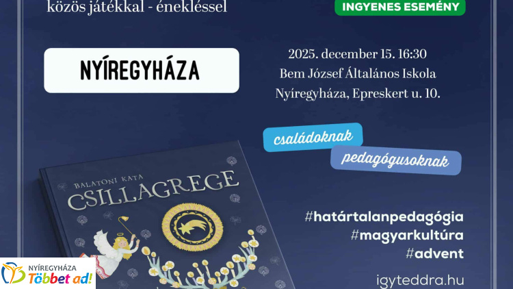 Balatoni Kata „Csillagrege” foglalkozása érkezik Nyíregyházára