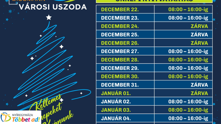 Ünnepi nyitvatartással várja vendégeit az Eissmann Városi Uszoda