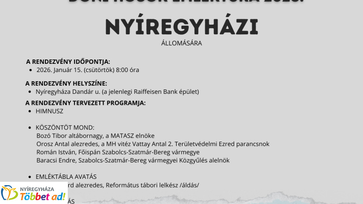 Emlékezés a Don hőseire – A Doni Hősök Emléktúra 2026 egyik állomása idén is Nyíregyháza lesz