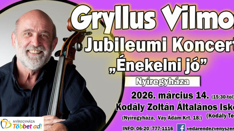 „Énekelni jó” – Gryllus Vilmos jubileumi koncertje Nyíregyházán