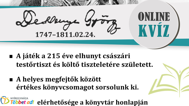 Online kvízzel tisztelegnek Bessenyei György emléke előtt