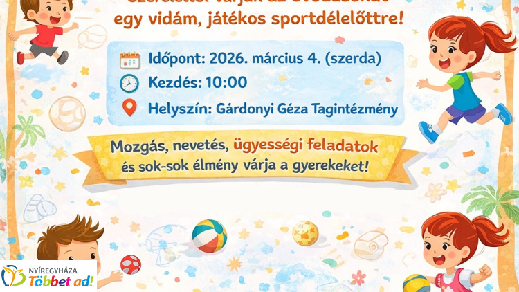 Minden ovis bajnok lehet – OVI OLIMPIA 2026-ot rendez a Gárdonyi Tagintézmény