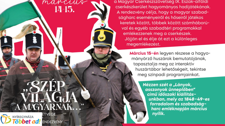 Forradalmi hétvégével nyitja a szezont a Sóstói Múzeumfalu