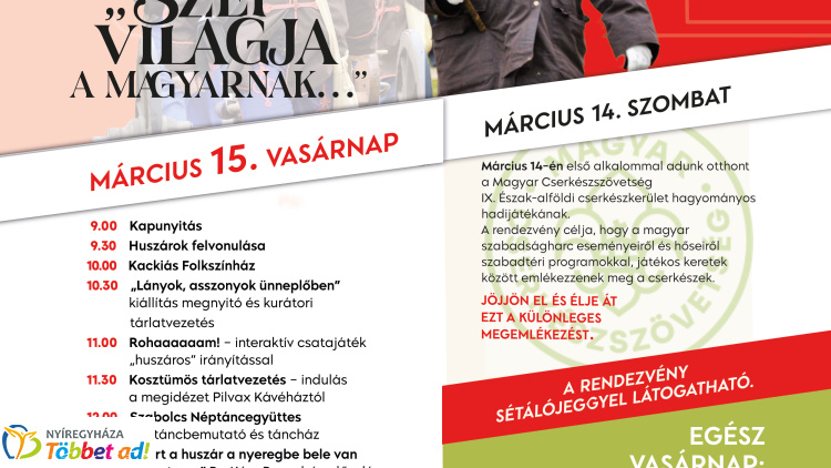 „Szép világa a magyarnak…” – forradalmi hangulatban nyit a Sóstói Múzeumfalu