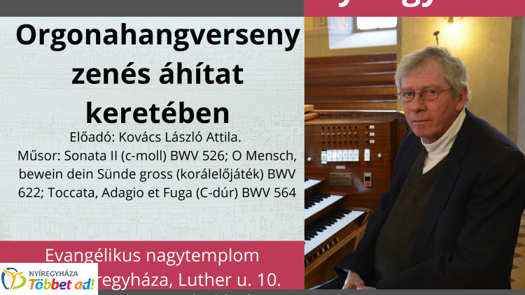Zenés áhítatra várják az érdeklődőket az evangélikus nagytemplomba