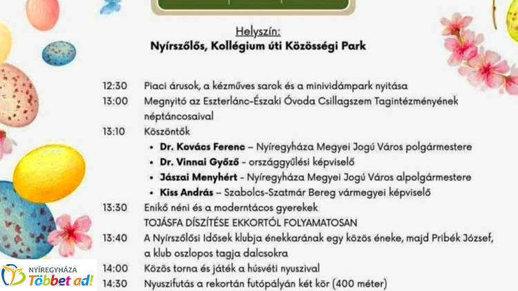 Húsvétváró családi napra várják az érdeklődőket Nyírszőlősön