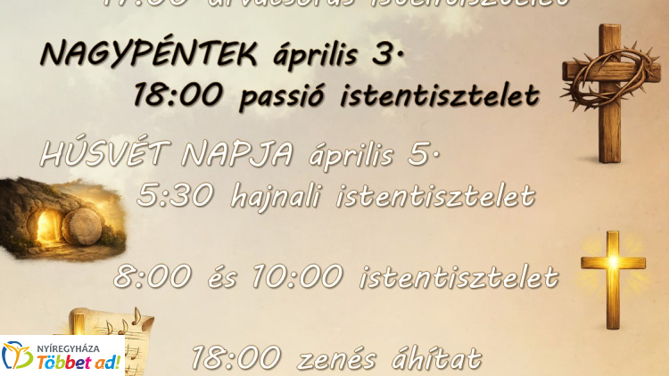 Hajnali istentisztelet és zenés áhítat – húsvéti programok az evangélikus nagytemplomban