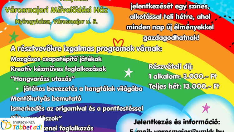 Kreatív nyár várja a gyerekeket a Városmajorban