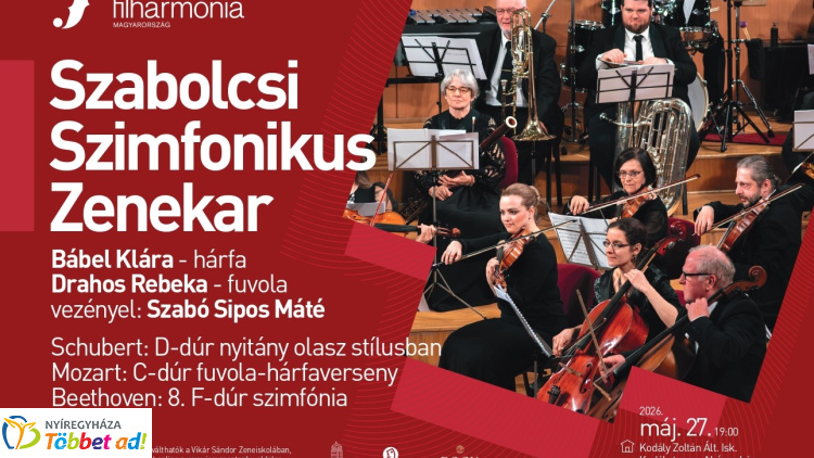 Világhírű mesterek művei csendülnek fel a Szabolcsi Szimfonikus Zenekar koncertjén