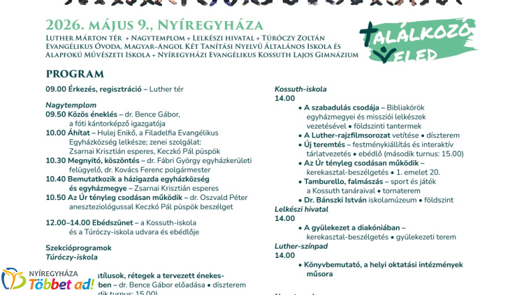 „Találkozó Veled” – egyházkerületi napra várják a közösségeket Nyíregyházán