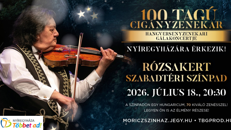  A 100 Tagú Cigányzenekar ad koncertet nyáron a Rózsakert Szabadtéri Színpadon