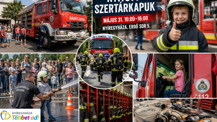 Kinyílnak a szertárkapuk Nyíregyházán – tűzoltóautók, próbariasztások és beöltözés várja a gyerekeket
