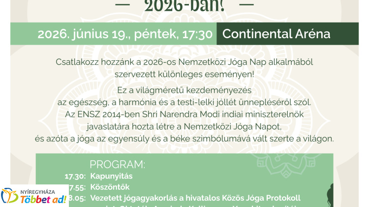 Nemzetközi Jóga Napot ünnepelnek Nyíregyházán