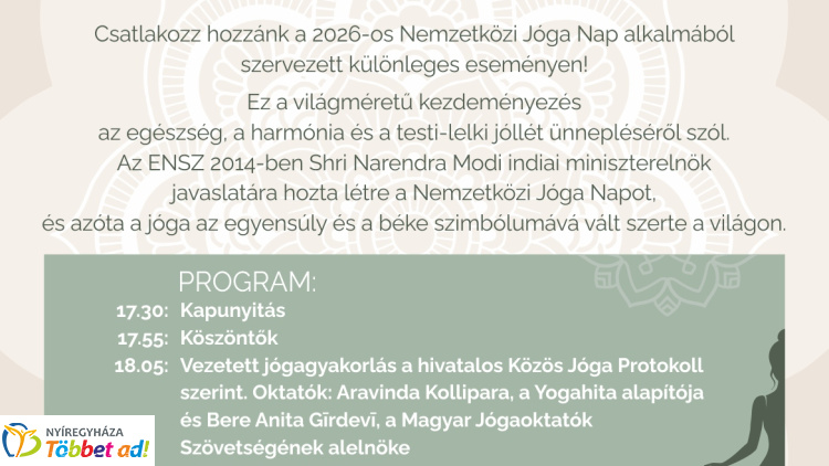 Nemzetközi Jóga Napot ünnepelnek Nyíregyházán