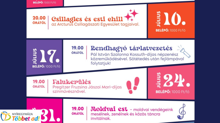 Estézés a Sóstói Múzeumfaluban: különleges programok várják a nyári estéken a látogatókat