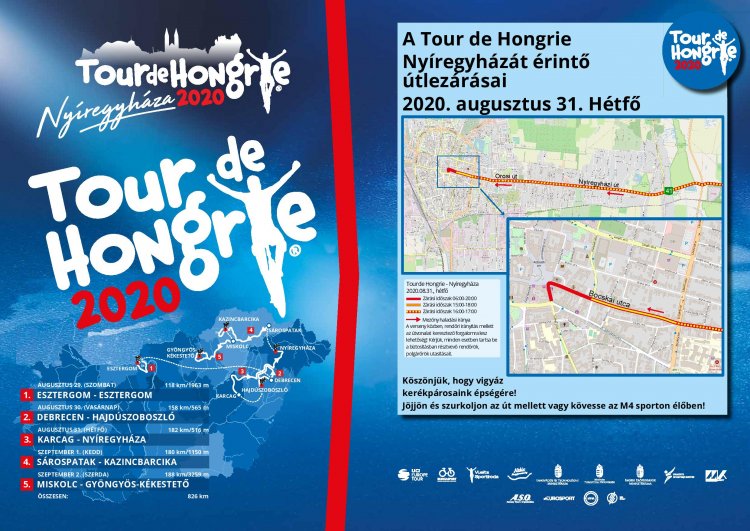 Tour de Hongrie – Ideiglenes útlezárások augusztus 30-án és 31-én Nyíregyházán