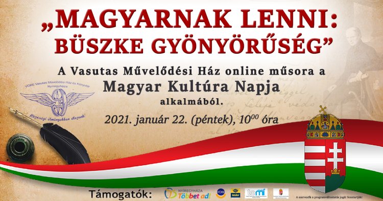 Online ünnepli a Magyar Kultúra Napját a Vasutas Művelődési Ház 