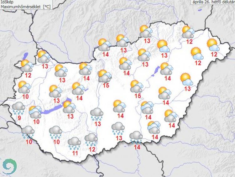 Országos Meteorológiai Szolgálat: Kettészakad az ország: hol eső, hol napsütés várható