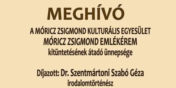 Móricz-emlékérem átadás – Dr. Szentmártoni Szabó Géza munkásságát ismerik el