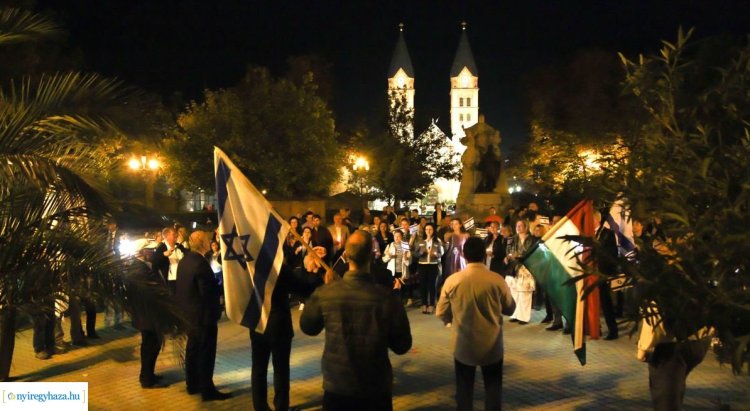 Szimpátiatüntetést szerveztek Izrael mellett Nyíregyházán