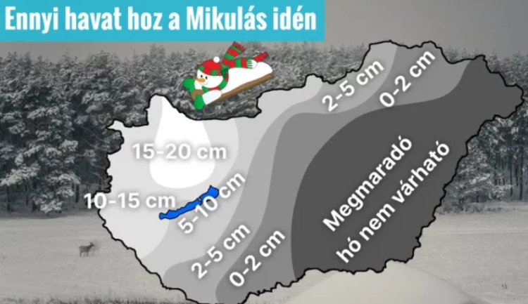 Tényleg havat hoz a mikulás, főként a Dunántúli régió számíthat hóesésre – a Magyar Közút fokozott óvatosságot kér az autósoktól