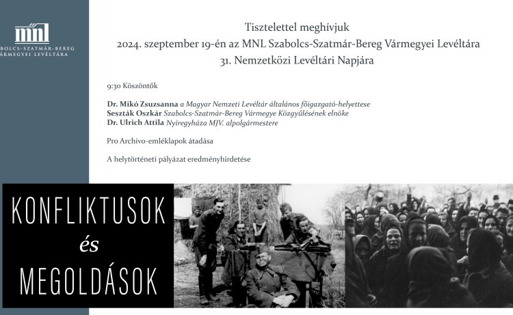 Konfliktusok és Megoldások: így készül a levéltár a 31. Nemzetközi Levéltári Napjára