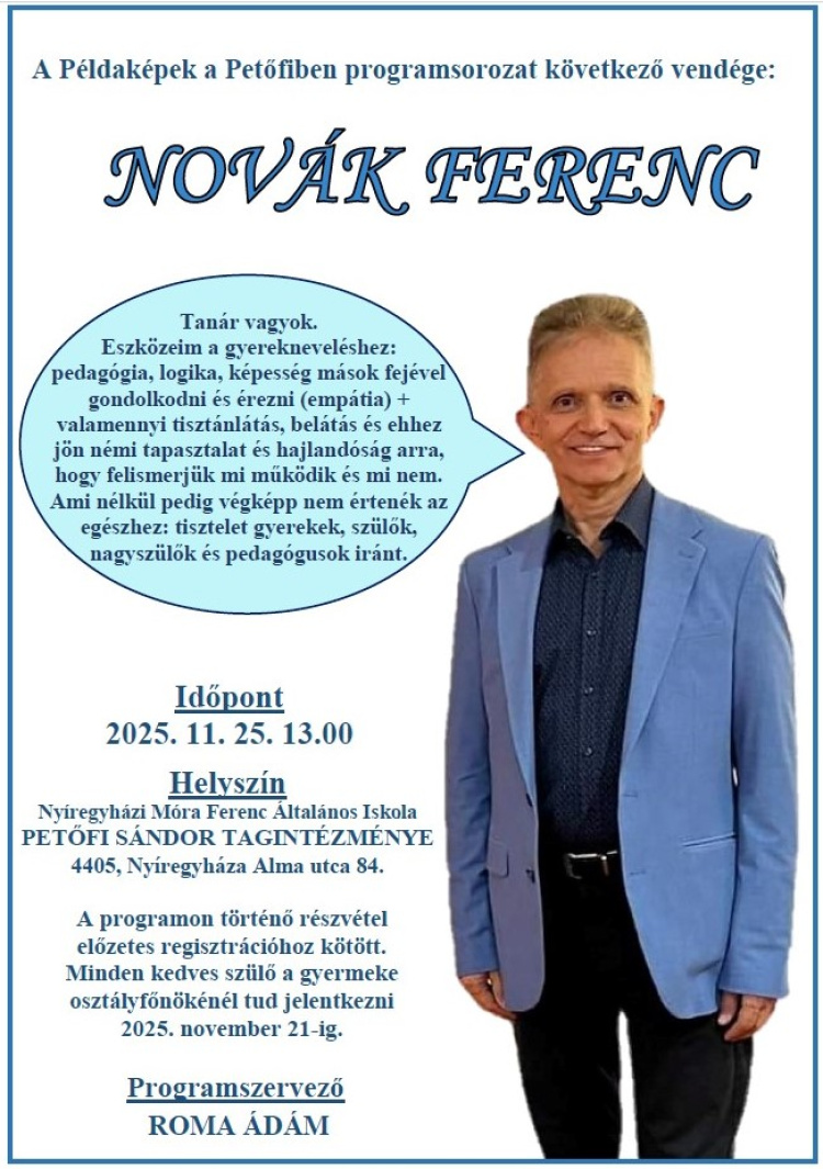 Neves gyermeknevelési szakember tart előadást Nyíregyházán