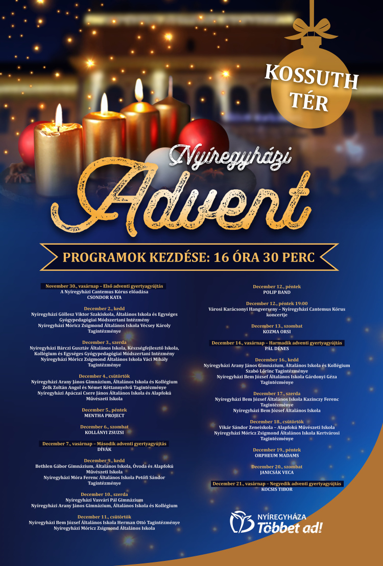 Nyíregyházi advent: csodás fények, szívhez szóló dallamok – itt részletes program