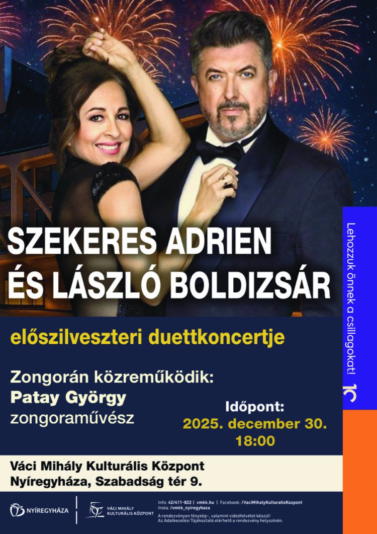 Újévi hangolódás: Szekeres Adrienn és László Boldizsár ad koncertet