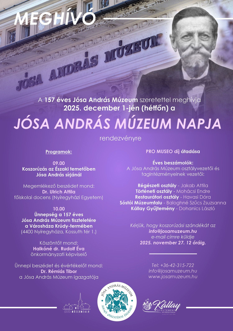 157 éves örökség - ünnepel a nyíregyházi Jósa András Múzeum