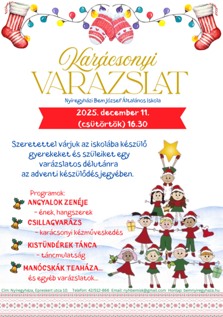 „Karácsonyi varázslat” várja az iskolába készülő gyerekeket a Bem Iskolában
