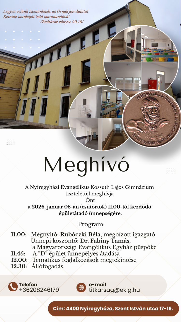 Új épületrésszel bővült a Nyíregyházi Evangélikus Kossuth Lajos Gimnázium – januárban tartják az ünnepélyes átadót