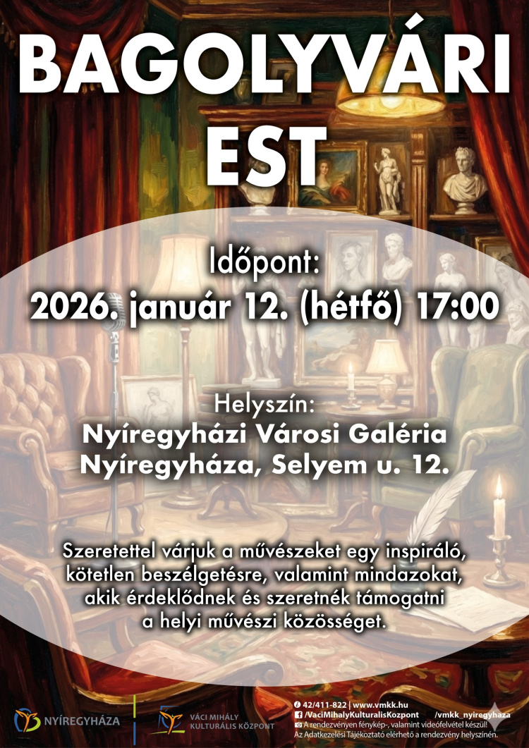 Bagolyvári est a Városi Galériában – kötetlen találkozás a helyi művészettel