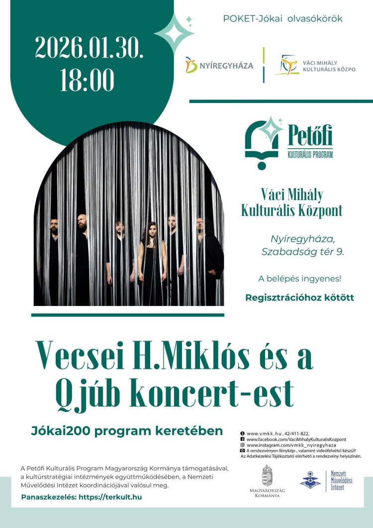 Irodalom és zene találkozása – Vecsei H. Miklós és a Qjúb koncert-estje Nyíregyházán