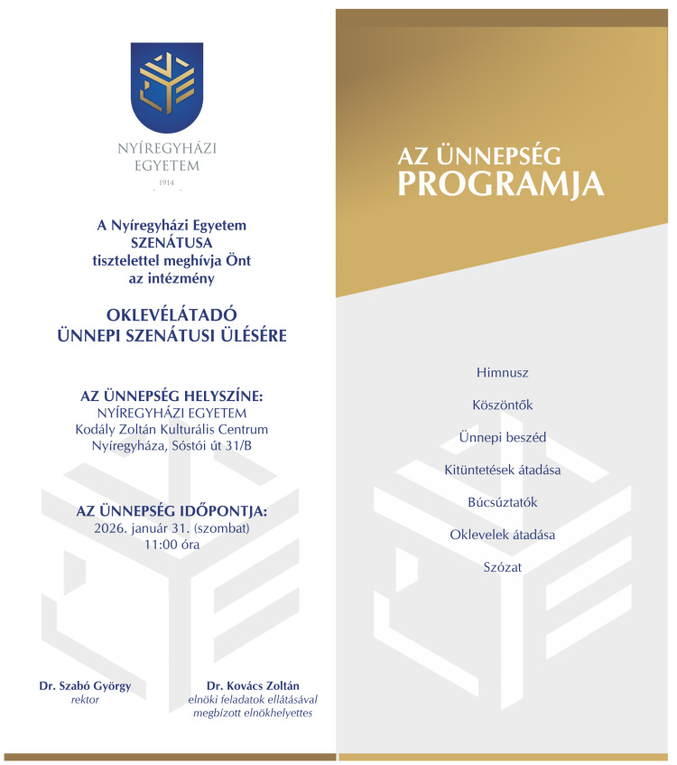 Záróvizsga-ünnepség a Nyíregyházi Egyetemen
