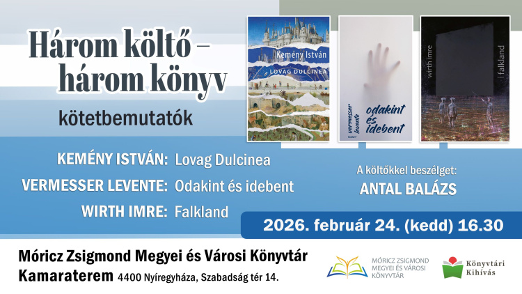 Három költő, három világ – kortárs versek találkozása a könyvtárban