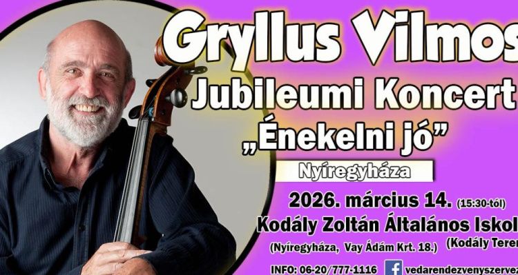 „Énekelni jó” – Gryllus Vilmos jubileumi koncertje Nyíregyházán