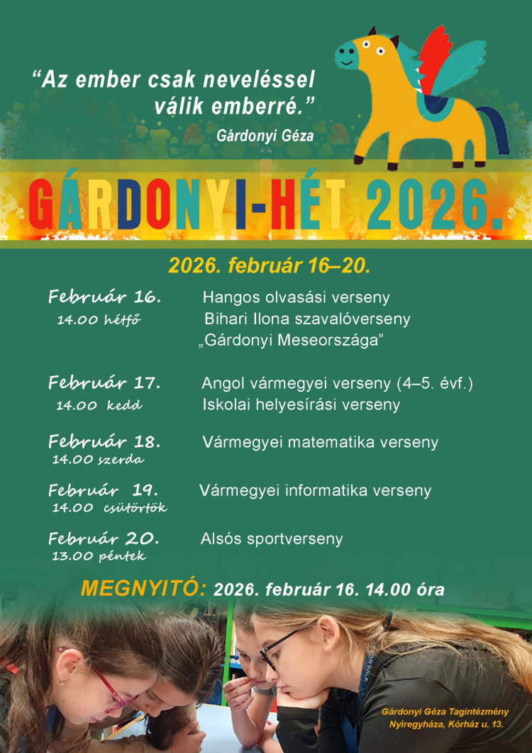 Gárdonyi-hét - öt nap  a tehetség, a tudás és a közösség jegyében Nyíregyházán