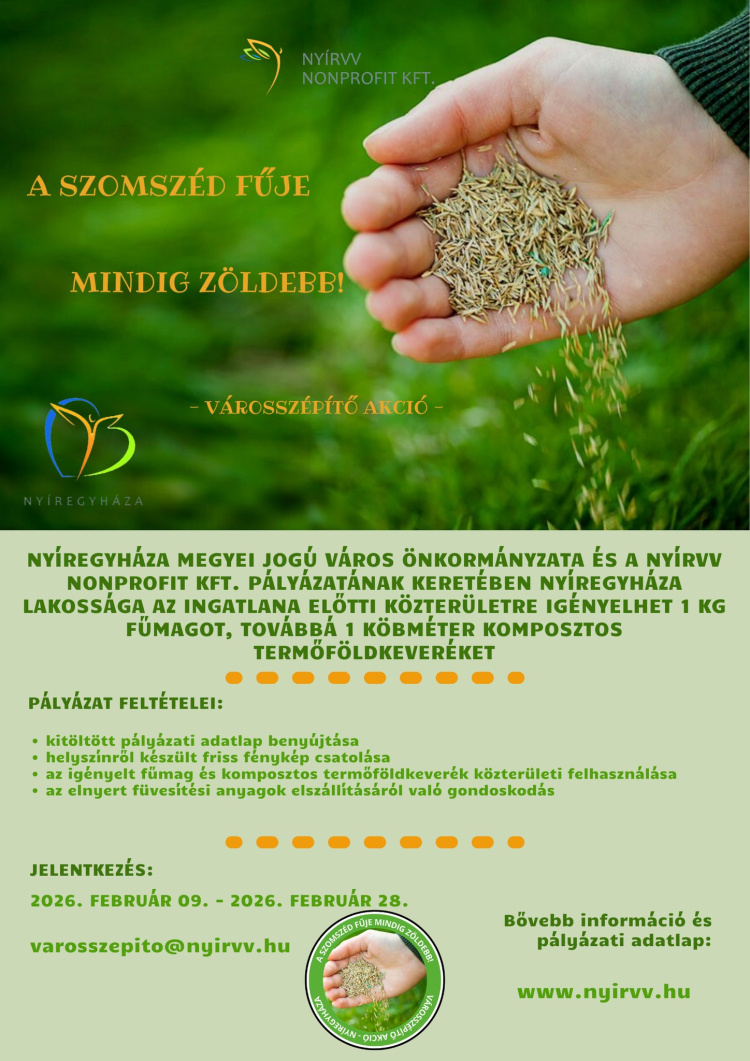 „A szomszéd fűje mindig zöldebb!” – városszépítő akció Nyíregyházán