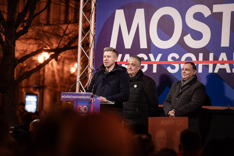 Nyíregyházán tartott gyűlést Magyar Péter kedd este