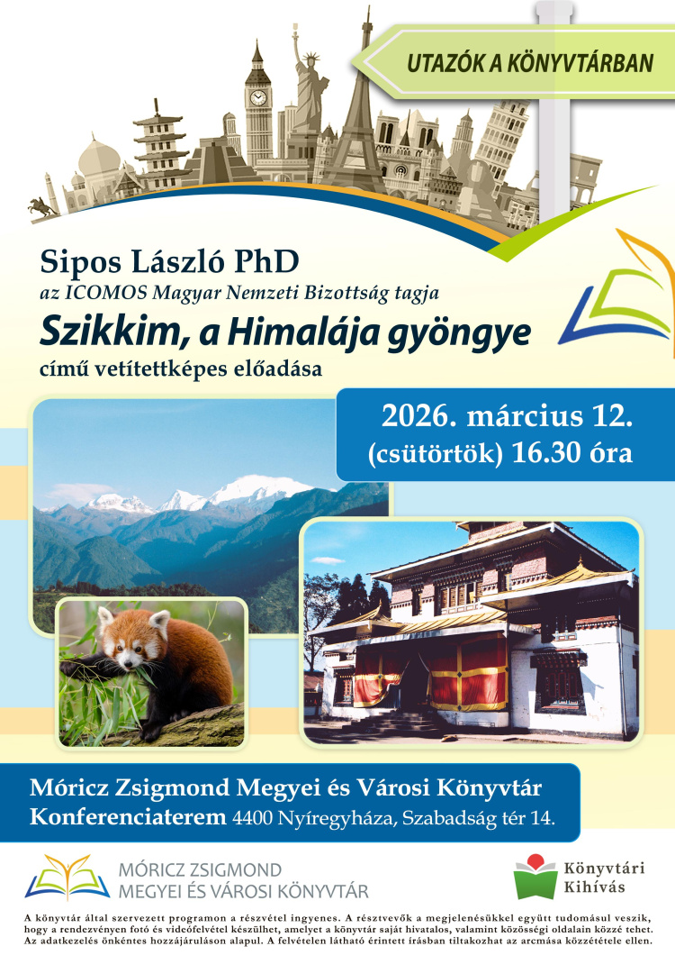 Sikkim, a Himalája gyöngye – vetített képes előadás a könyvtárban