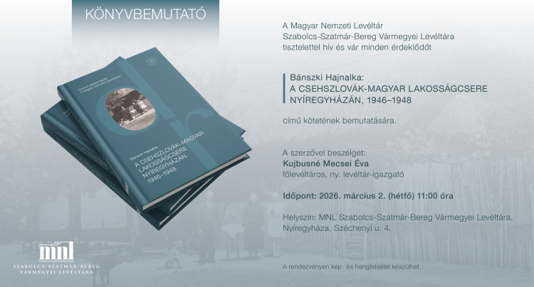 Könyvbemutatót rendeznek a levéltárban a csehszlovák–magyar lakosságcseréről