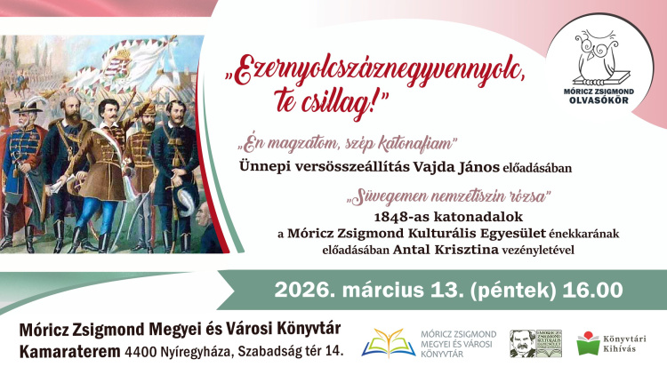 Ünnepi műsorral emlékeznek 1848-ra a Móricz Zsigmond Könyvtárban