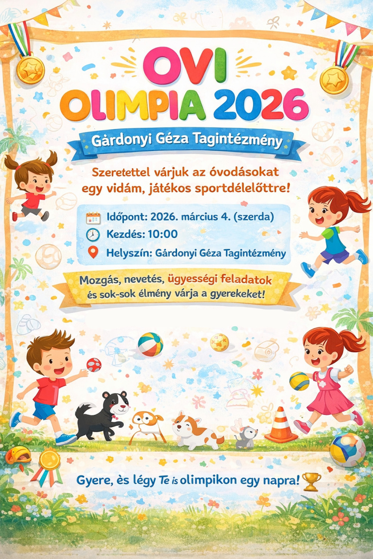Minden ovis bajnok lehet – OVI OLIMPIA 2026-ot rendez a Gárdonyi Tagintézmény