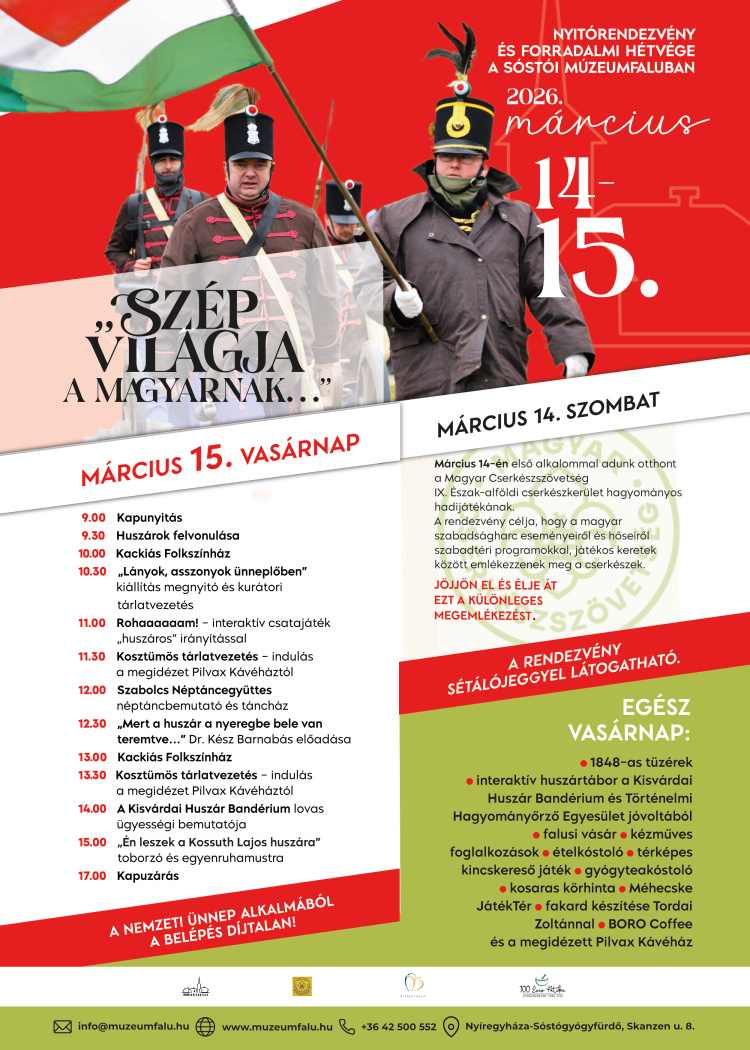„Szép világa a magyarnak…” – forradalmi hangulatban nyit a Sóstói Múzeumfalu