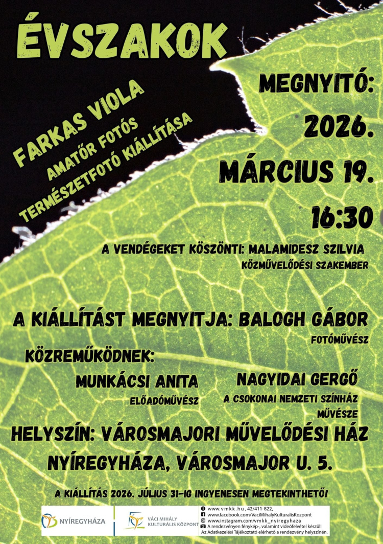 Évszakok – természetfotó-kiállítás nyílik a Városmajorban