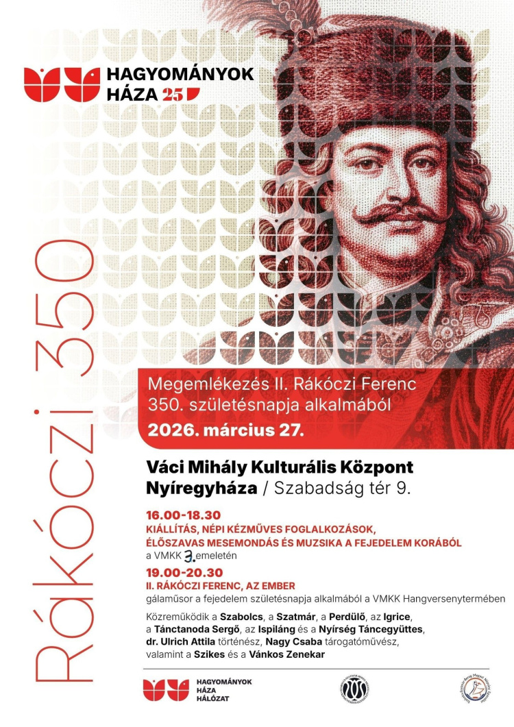Rákóczi-emléknap Nyíregyházán: gálaműsorral ünneplik a fejedelem 350. születésnapját